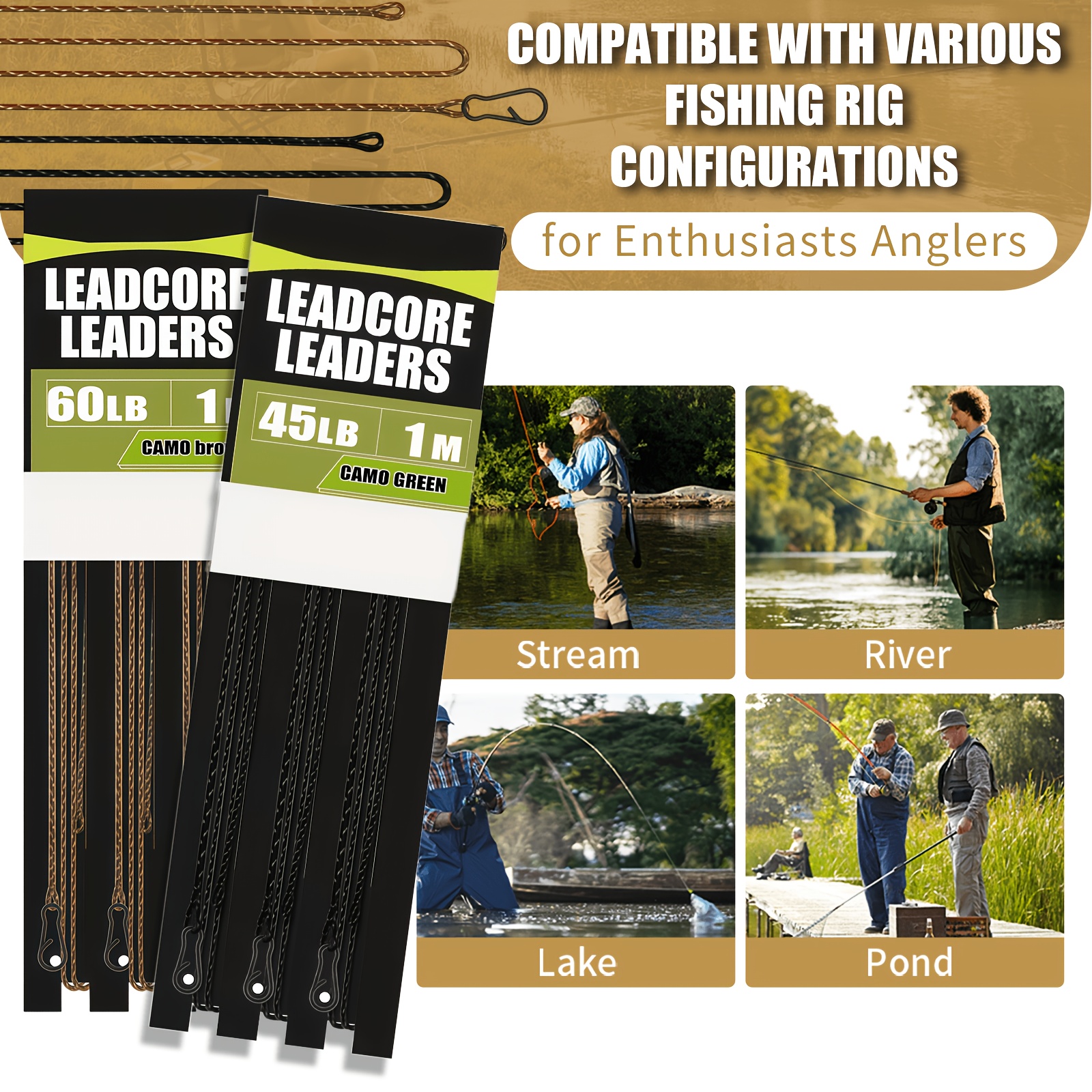 Carp Fishing Leadcore Leaders  - Leader Line recension och pris